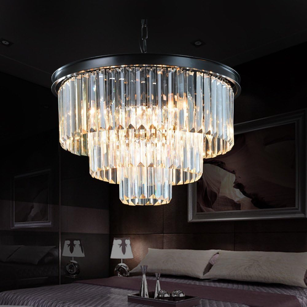 Meerosee Luxury Pendant lamp Modern Crystal Chandeliers Lighting for Living Room Hotel