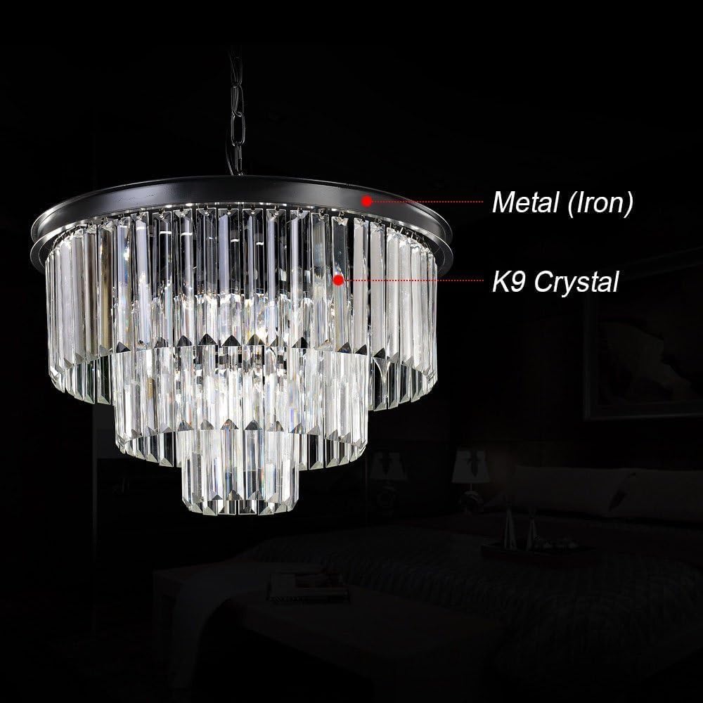 Meerosee Luxury Pendant lamp Modern Crystal Chandeliers Lighting for Living Room Hotel