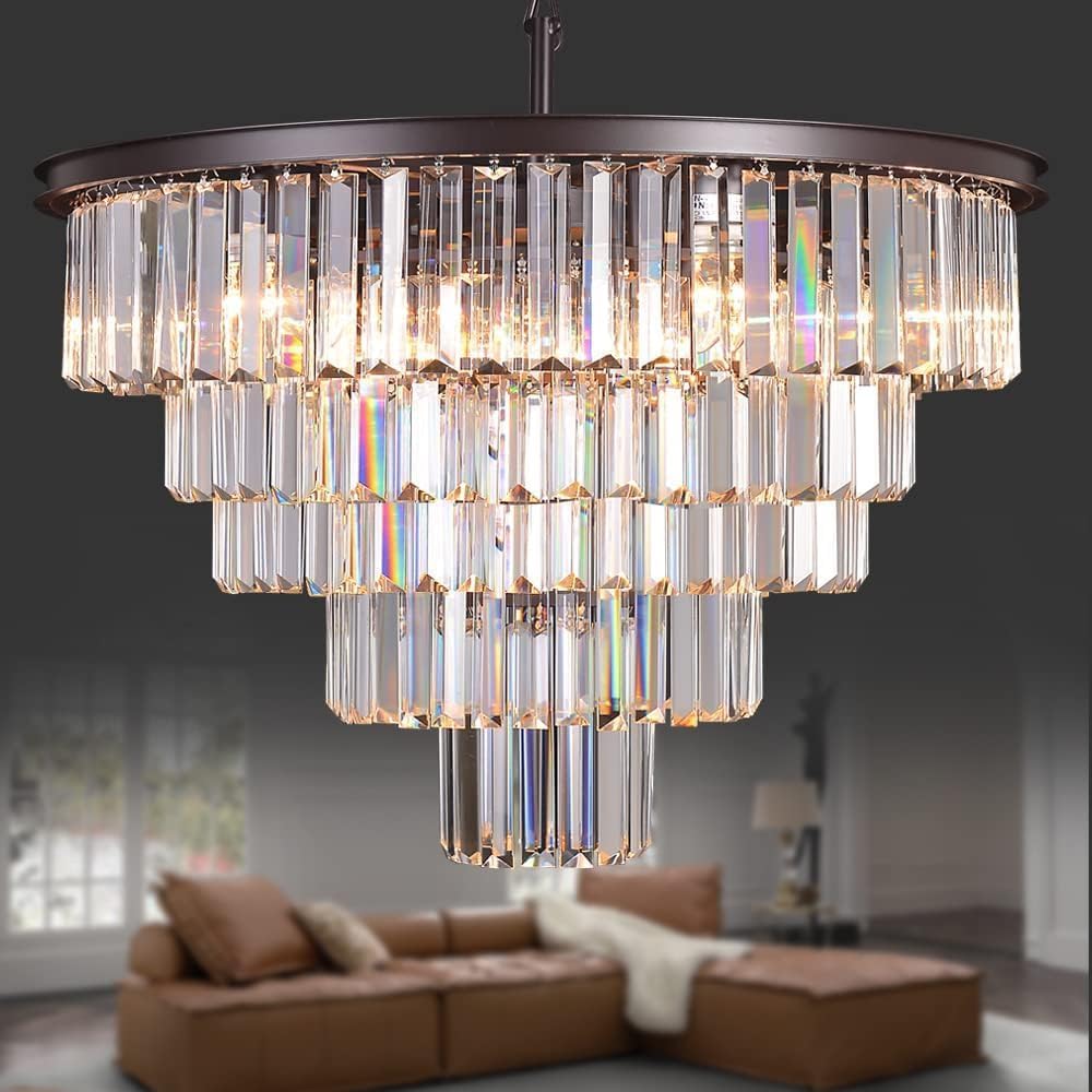 Bronze Modern Contemporary Crystal Chandeliers Lights Pendant Ceiling Lamp