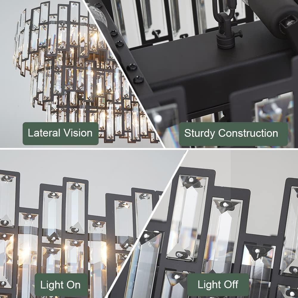 Rectangle Chandeliers for Dining Room Light Fixtures Pendant Hanging Lamp Black and Bronze