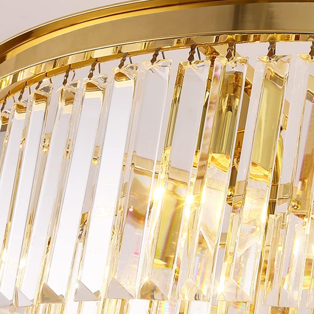 Gold Crystal Chandeliers Modern Contemporary Ceiling Lights Fixtures 33 inch Diameter