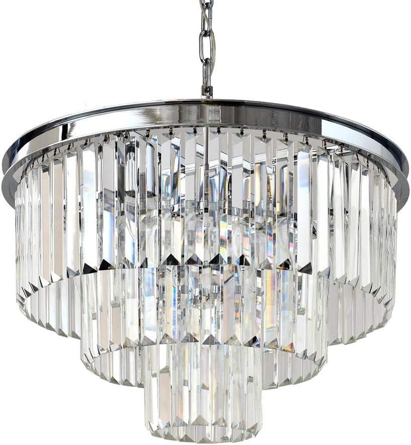 Luxury Crystal Chrome Chandelier Lighting Pendant Ceiling Lamp Light 3/4/5/7-Tier