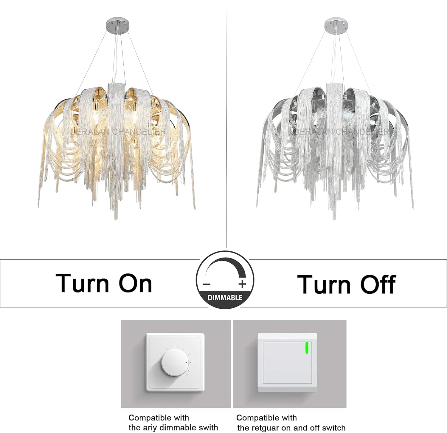 Modern Chandeliers Light Fixtures Contemporary Pendant Ceiling Lamp D34.48''