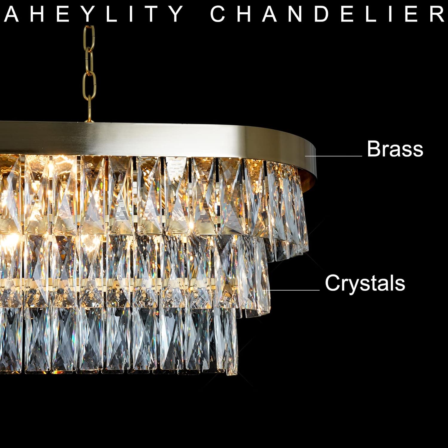 Meerosee Modern Chandeleir Lighting Contemporary Pendant Lights for Dining Room L39.37''