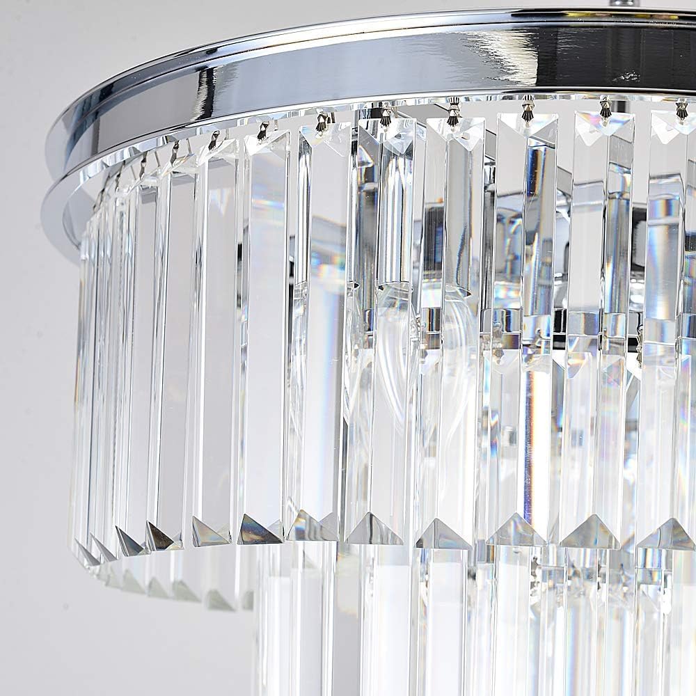 Luxury Crystal Chrome Chandelier Lighting Pendant Ceiling Lamp Light 3/4/5/7-Tier