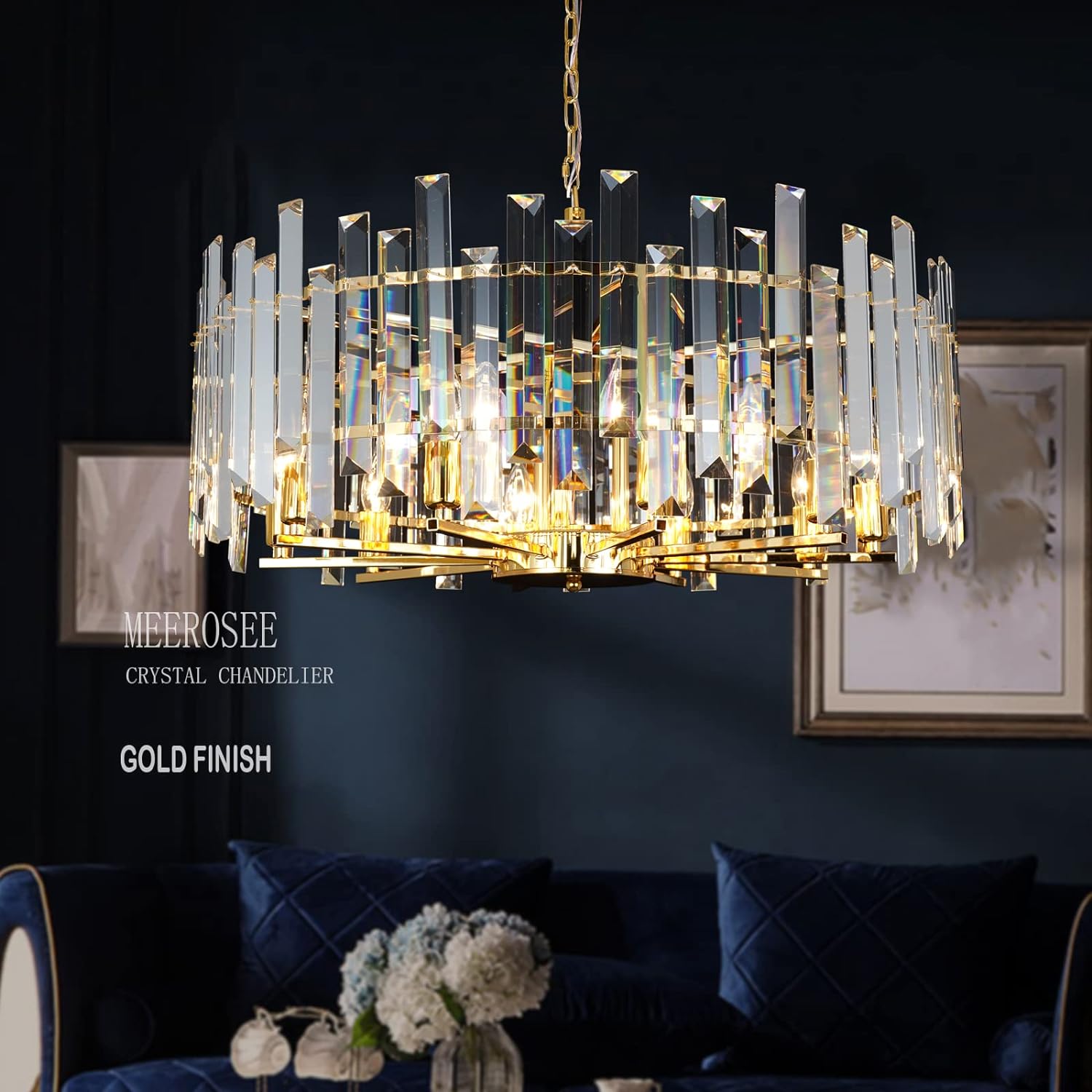 Contemporary Island Chandeliers for Living Room Dining Room Dimmable