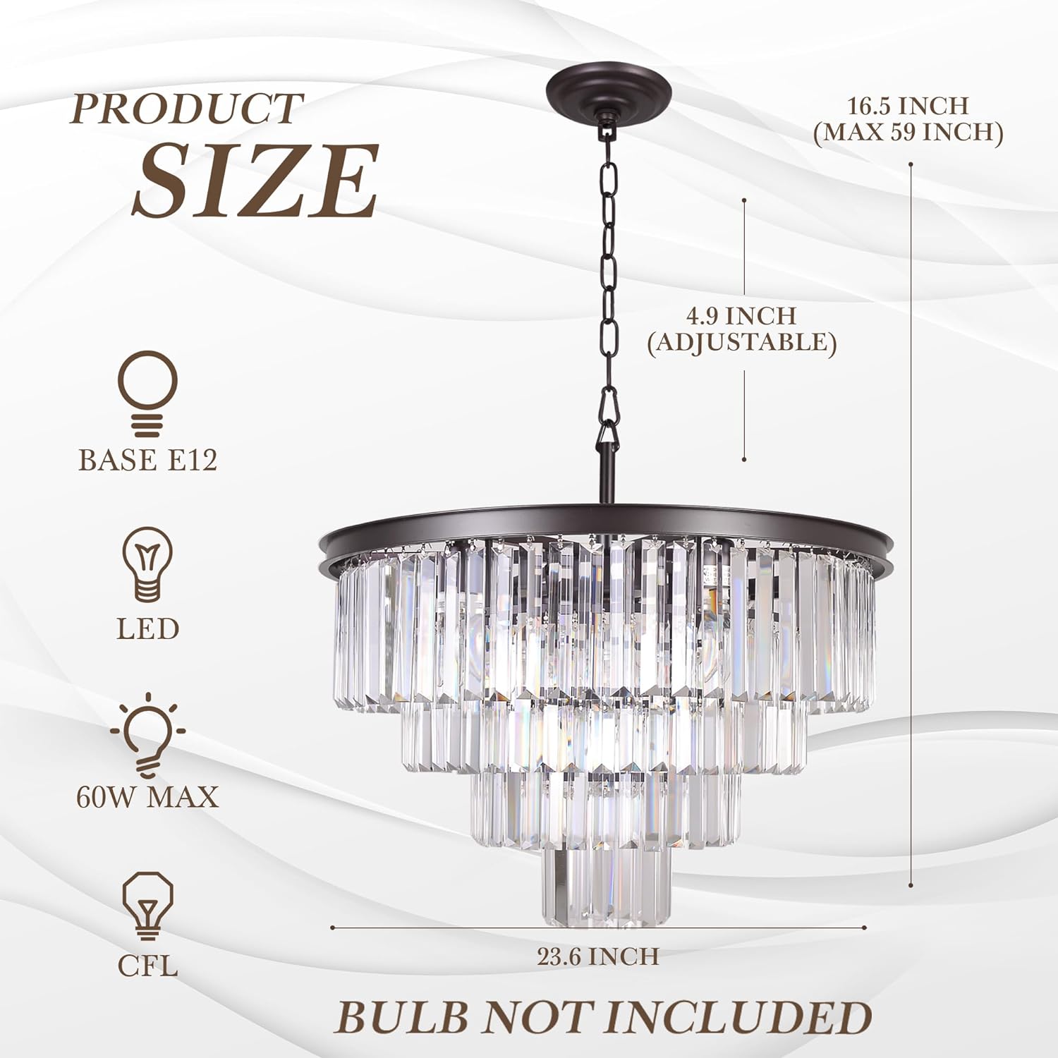 Meerosee Luxury Pendant lamp Modern Crystal Chandeliers Lighting for Living Room Hotel