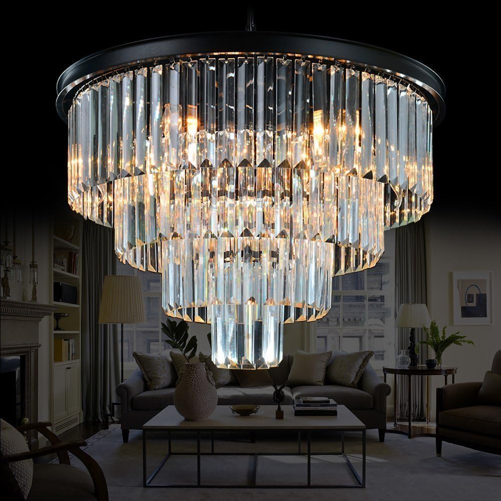 Meerosee Luxury Pendant lamp Modern Crystal Chandeliers Lighting for Living Room Hotel