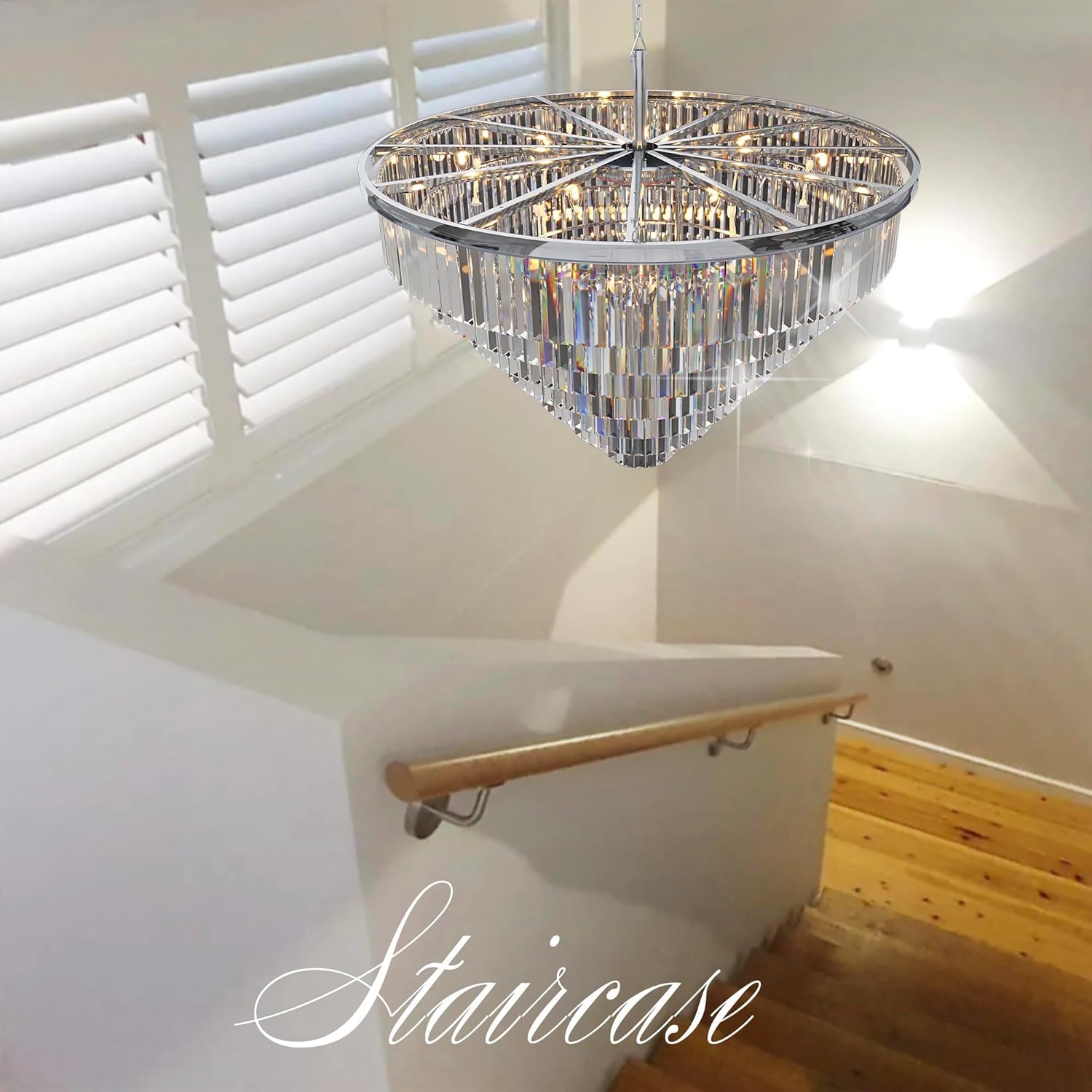 Luxury Crystal Chrome Chandelier Lighting Pendant Ceiling Lamp Light 3/4/5/7-Tier