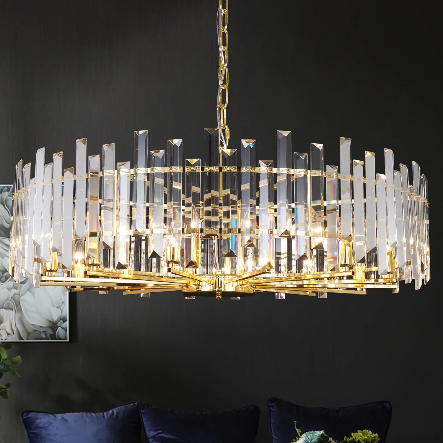 Contemporary Island Chandeliers for Living Room Dining Room Dimmable