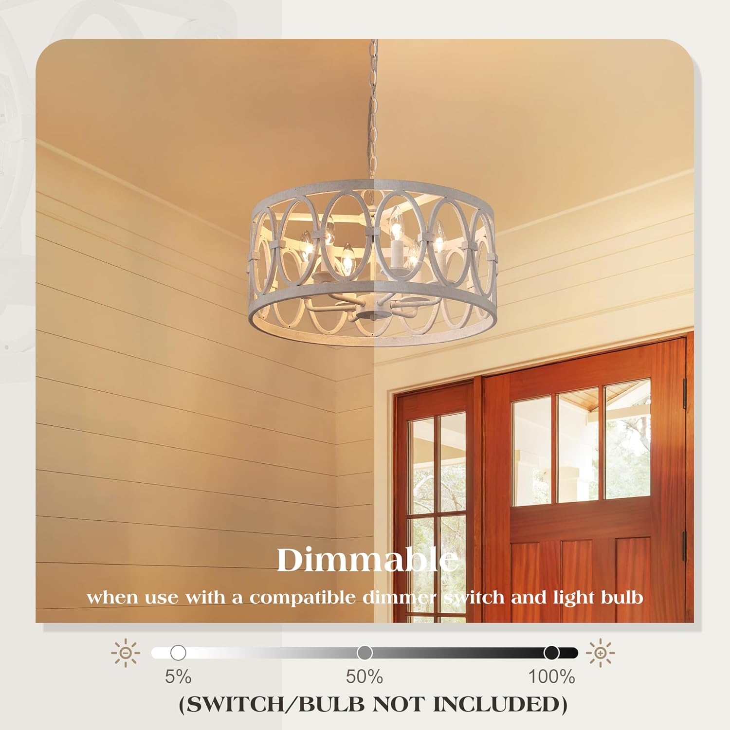 Modern Farmhouse Antique Chandelier Light for Dining Room Kitchen W19.7