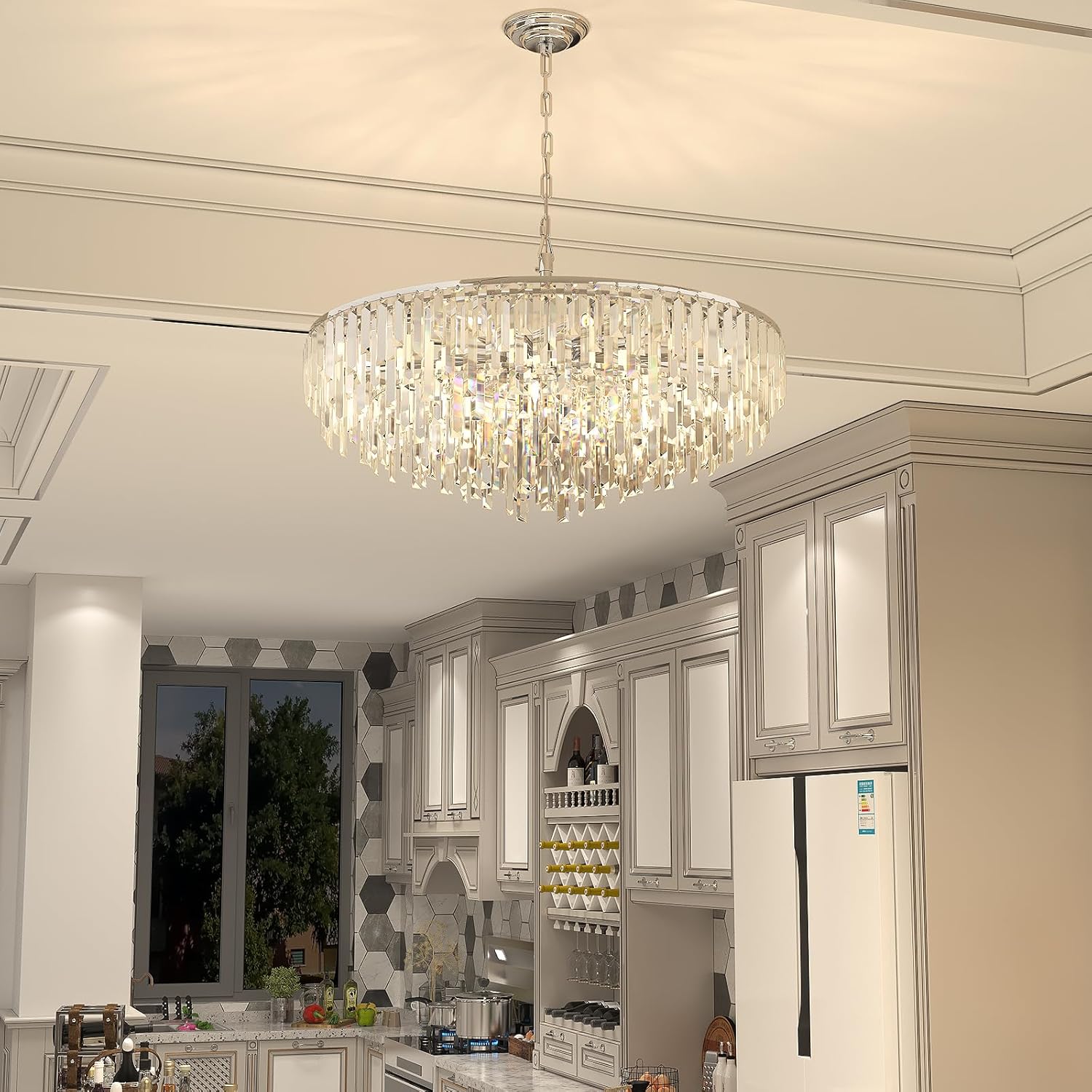 Luxury Crystal Gold Chandelier Lighting Modern Contemporary Large Pendant Ceiling Lamp