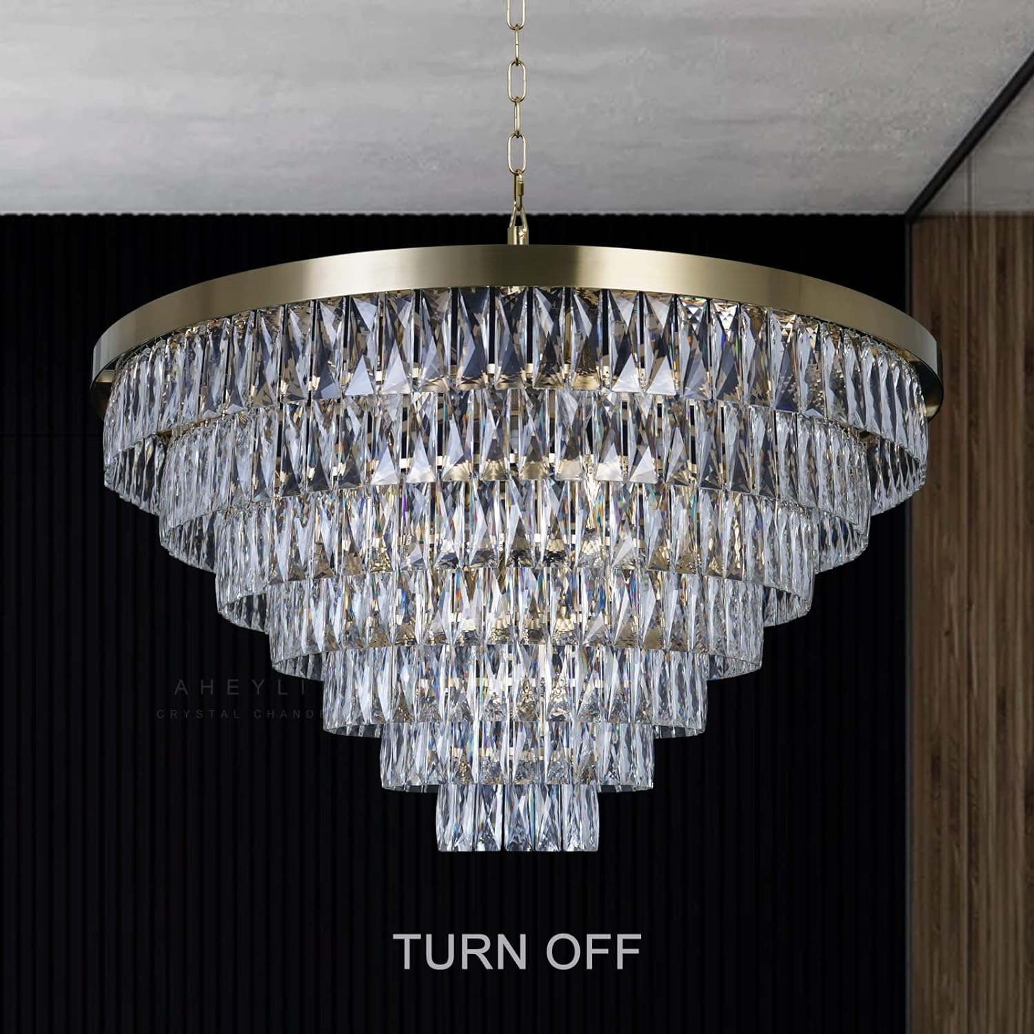 Meerosee Modern Crystal Chandelier Modern Pendant Ceiling Light Fixture for Living Room