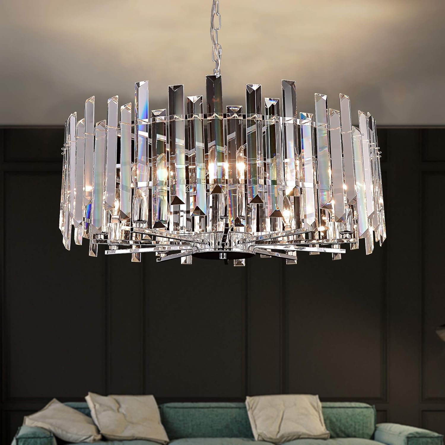 Contemporary Island Chandeliers for Living Room Dining Room Dimmable