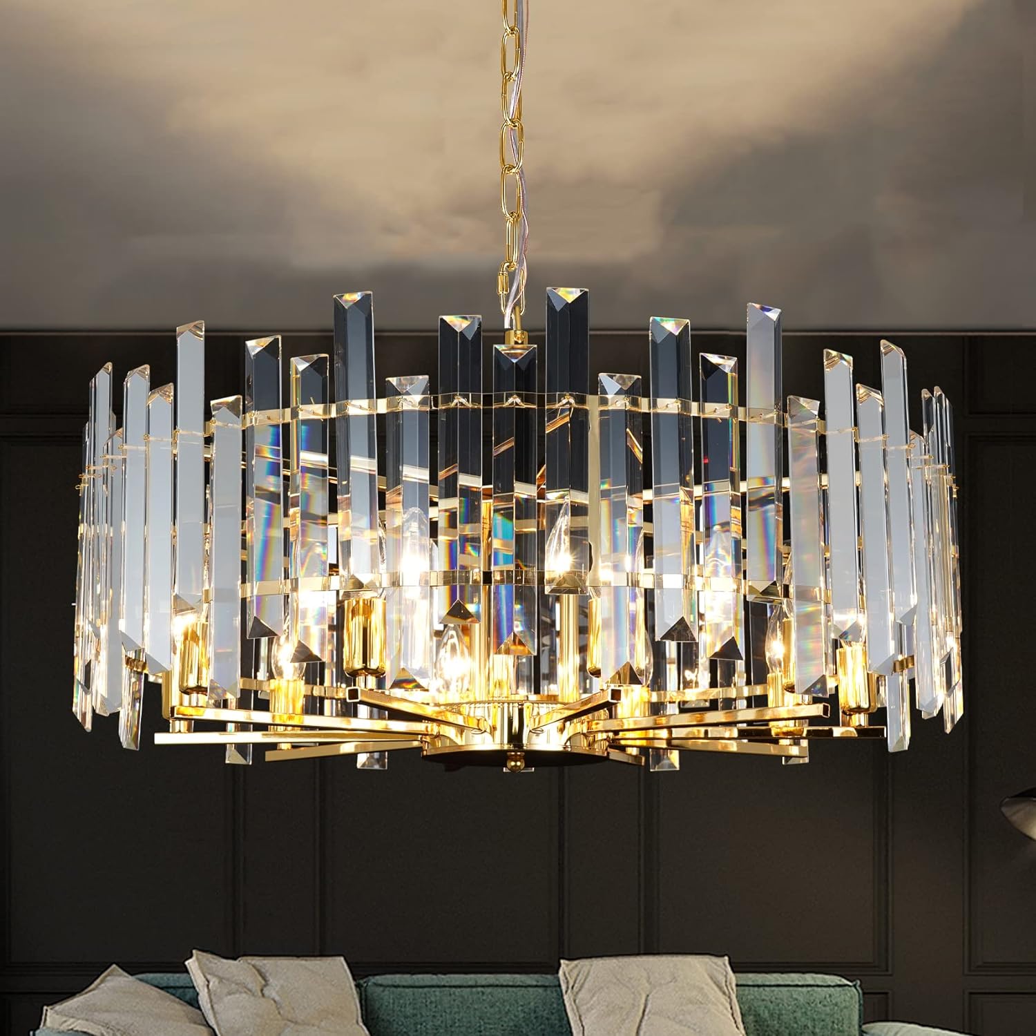 Contemporary Island Chandeliers for Living Room Dining Room Dimmable