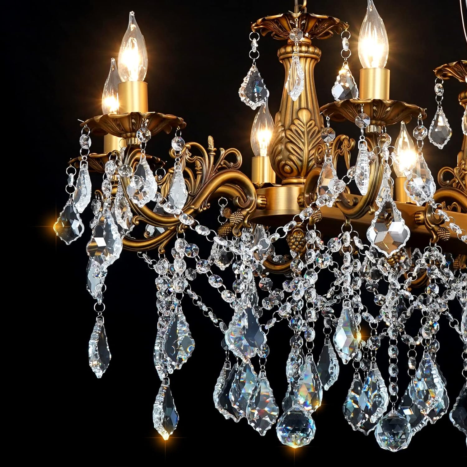 Crystal Chandeliers Rectangle Hanging Ceiling Light Fixture L33.85/L42.91/L51.95