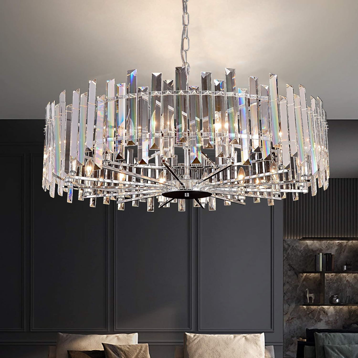 Contemporary Island Chandeliers for Living Room Dining Room Dimmable