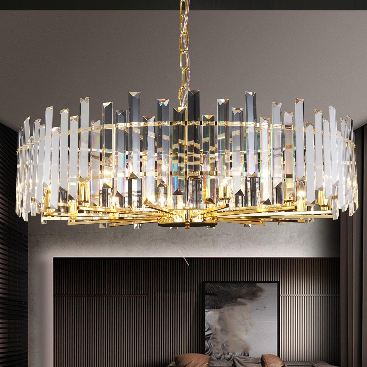 Contemporary Island Chandeliers for Living Room Dining Room Dimmable