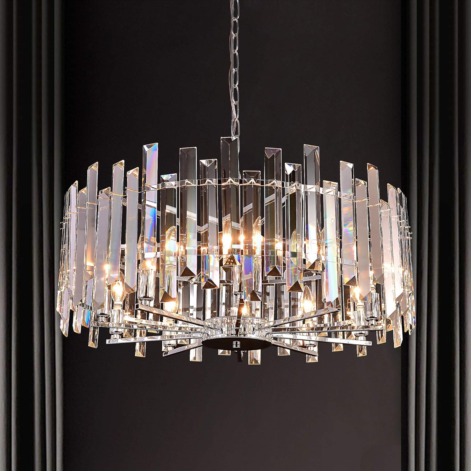 Contemporary Island Chandeliers for Living Room Dining Room Dimmable