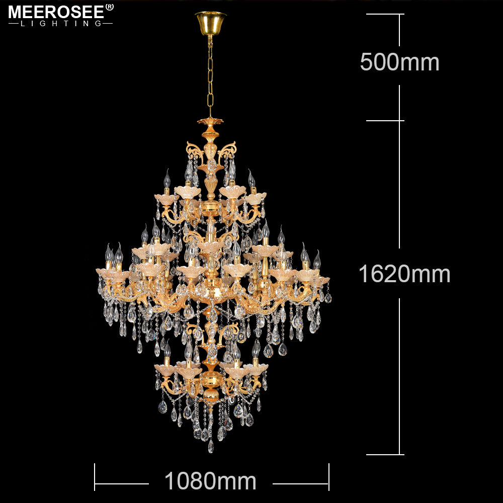 Modern Crystal Chandeliers Light Luxury Gold Pendant Lamps for Living Room Foyer