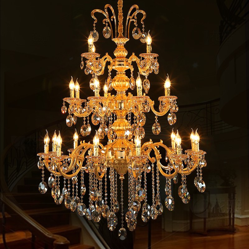 Meerosee Gold Crystal Chandelier Lights Modern Pendant Lamp home appliance Lighting