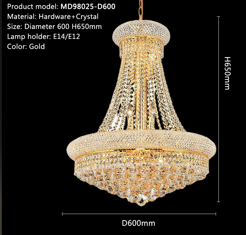 Gold Crystal Chandelier Light Fixture Modern Chrome Pendant Lamp For Restaurant Foyer