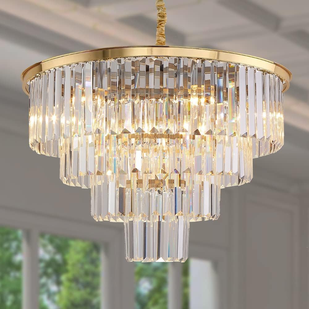 Luxurious Crystal Gold Modern Chandeliers Lights Pendant Ceiling Light