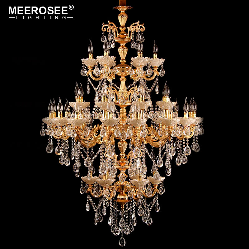 Modern Crystal Chandeliers Light Luxury Gold Pendant Lamps for Living Room Foyer