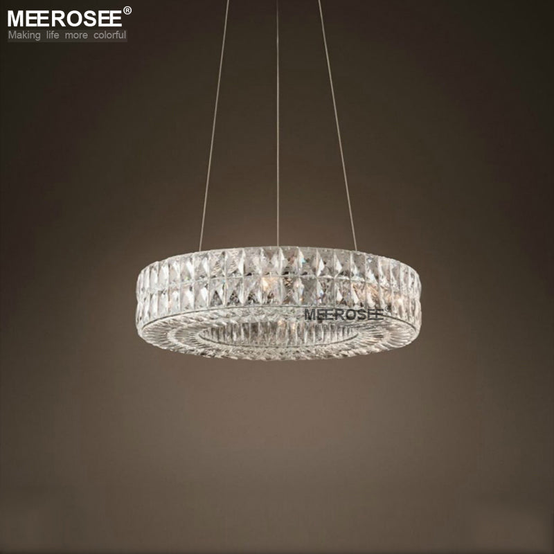 Meerosee Modern Chandelier Light Contemporary 2/3 layer Crystal Pendant Lamp