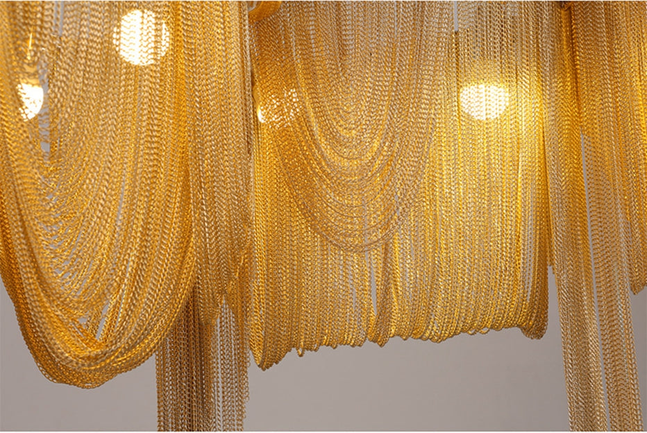 Modern Aluminium Chain Chandelier Home Lighting Luxury Italy Tassel Pendant Lamp