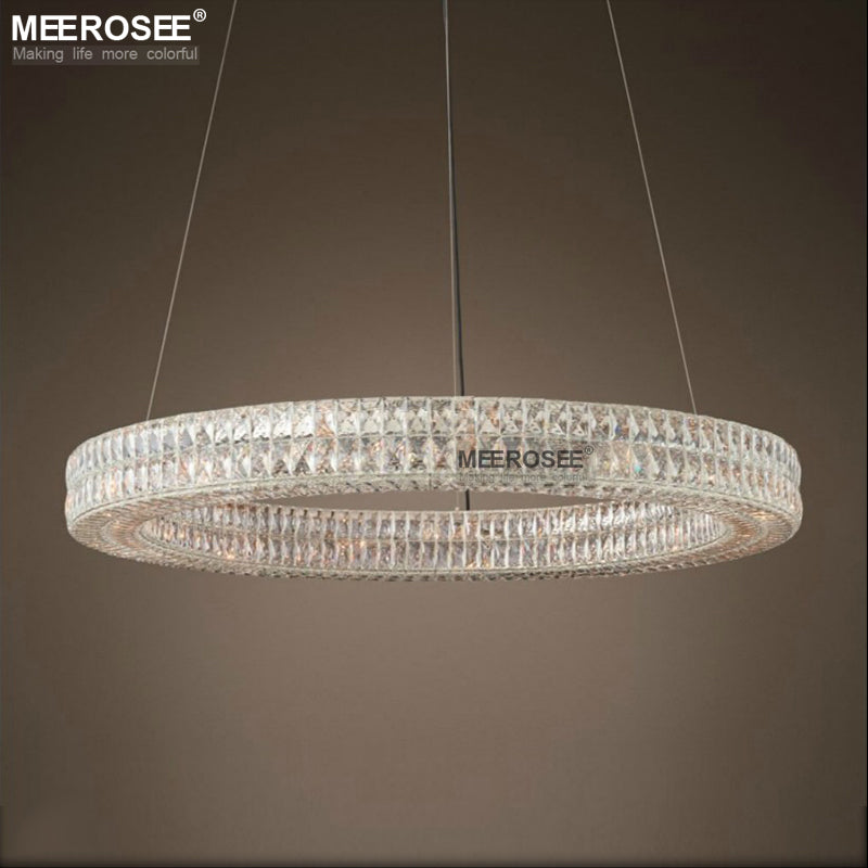 Meerosee Modern Chandelier Light Contemporary 2/3 layer Crystal Pendant Lamp