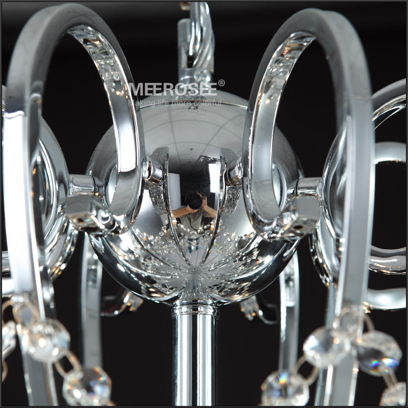 Meerosee Modern Chandelier Crystal Light Fixture Large Chrome 28 Arms Wrought Iron Light