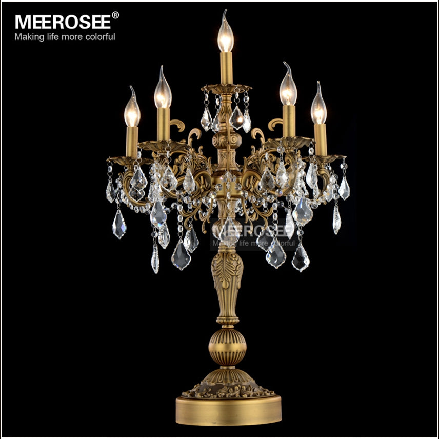 Luxurious Crystal Table Light Modern Desk Light Wedding Candelabra Table Lamp D22''