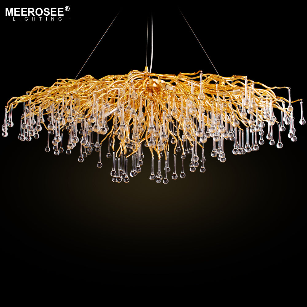 Luxurious Crystal Pendant Light Modern Popular Gold Color G9 Chandelier Light