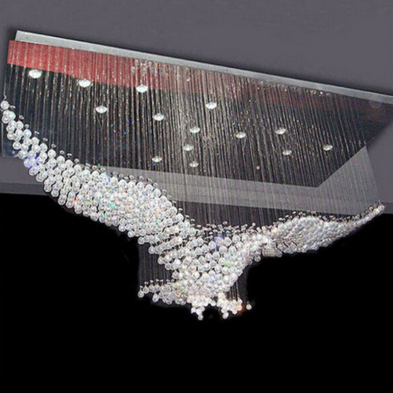 Luxury Modern K9 Crystal Chandelier Light Chrome Ceiling Lamp for Hall Foyer