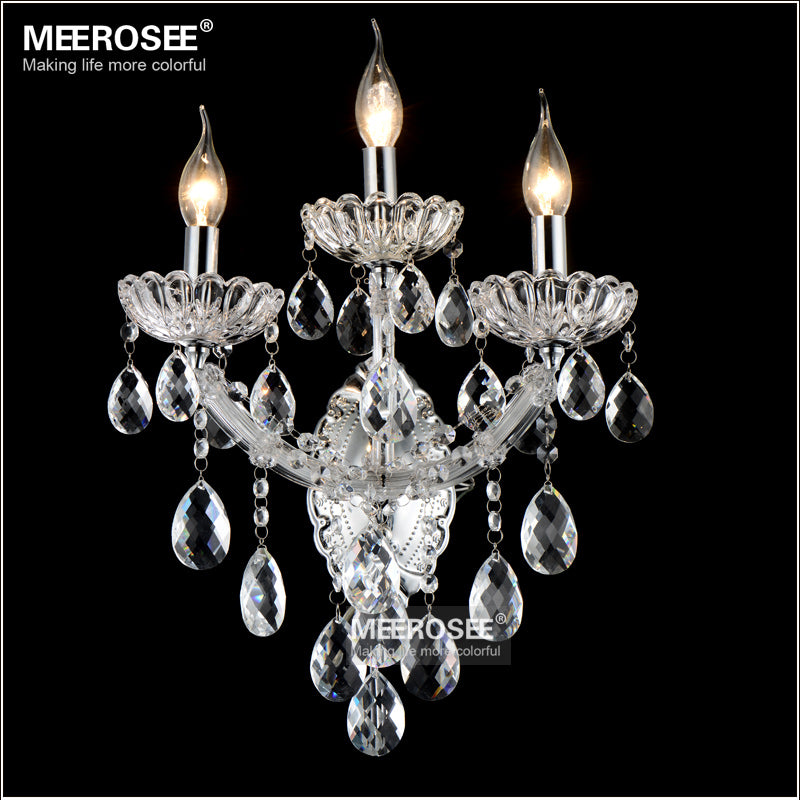 Meerosee Maria Theresa Crystal Wall Sconces Light Modern Indoor Home Lighting