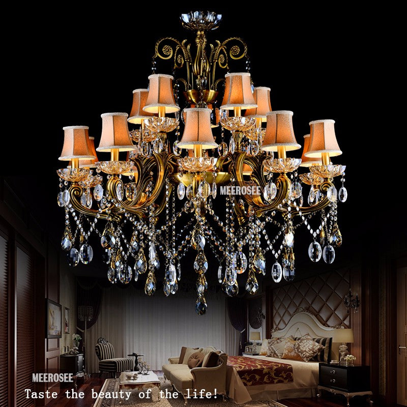 Meerosee Luxury Crystal Chandelier Light Fixture Modern Pendant Lamp