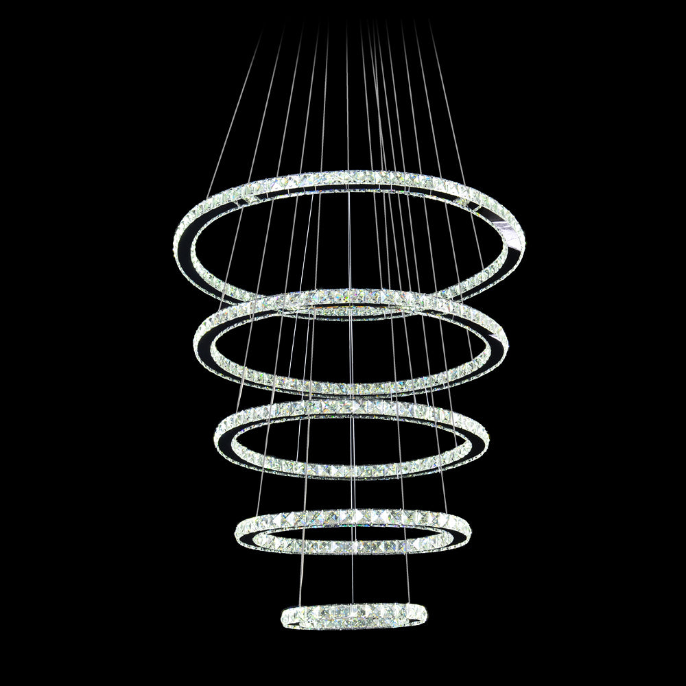 Meerosee Crystal Chandeliers Modern LED Ceiling Lights Fixtures Pendant Lighting