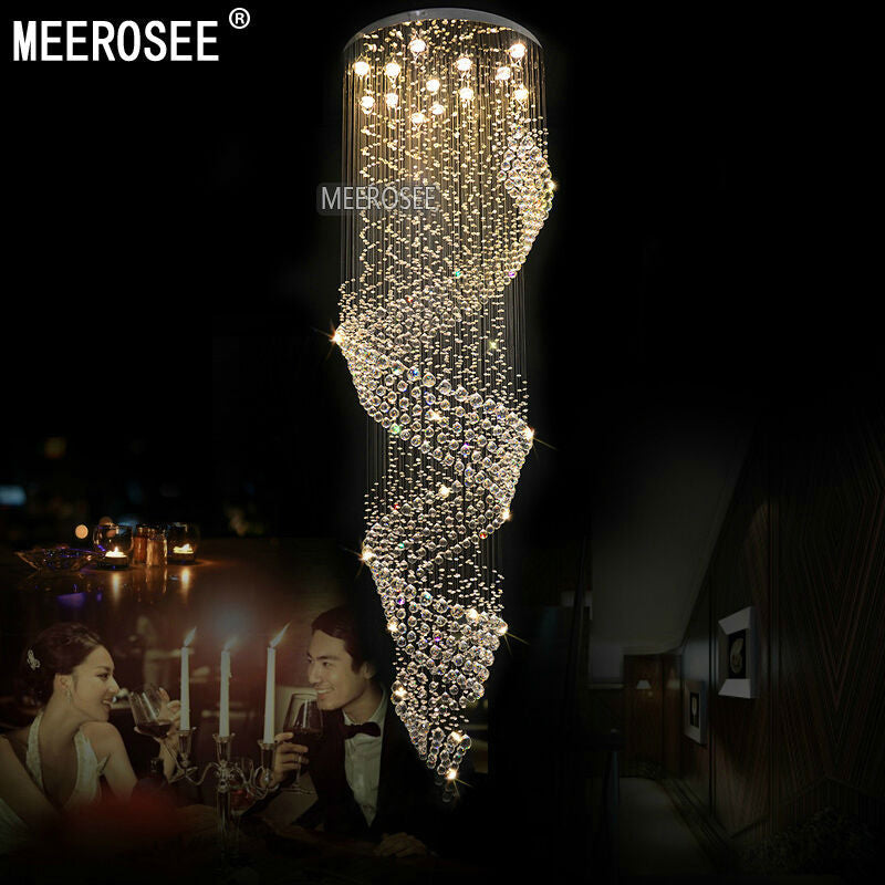 Modern Ceiling lamp Long Size Crystal Chandelier Light Fixture for Lobby staircase