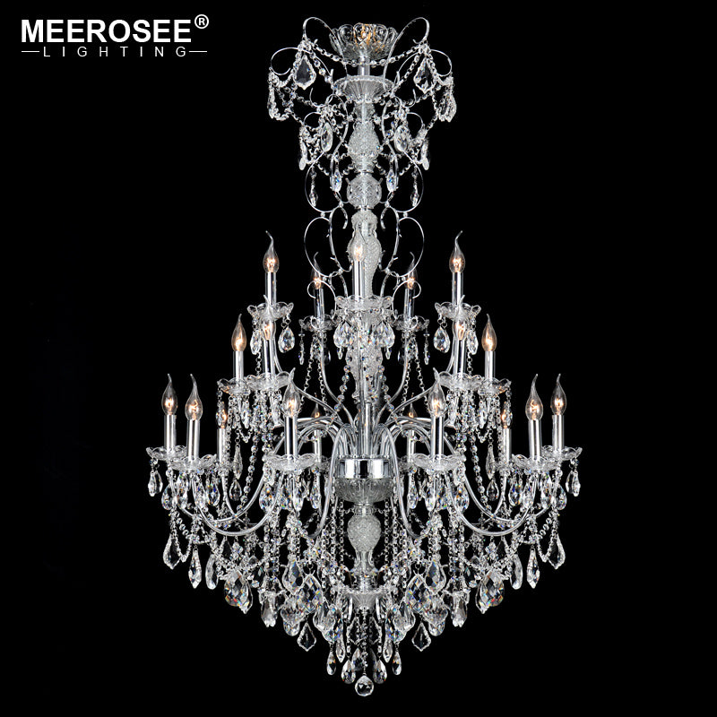 Meerosee Modern Chandelier LightStaircase Lighting Clear Crystals Pendant Lamp