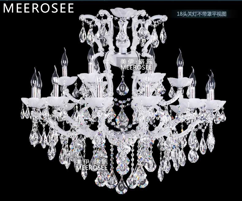 Meerosee Classical Chandelier Light Fixture Big Crystal Maria Theresa Pendant Lamp