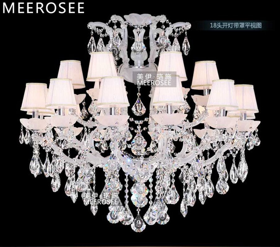 Meerosee Classical Chandelier Light Fixture Big Crystal Maria Theresa Pendant Lamp