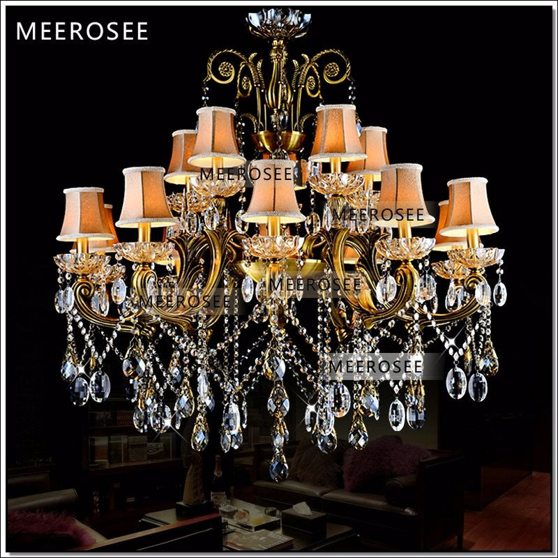 Meerosee Luxury Crystal Chandelier Light Fixture Modern Pendant Lamp