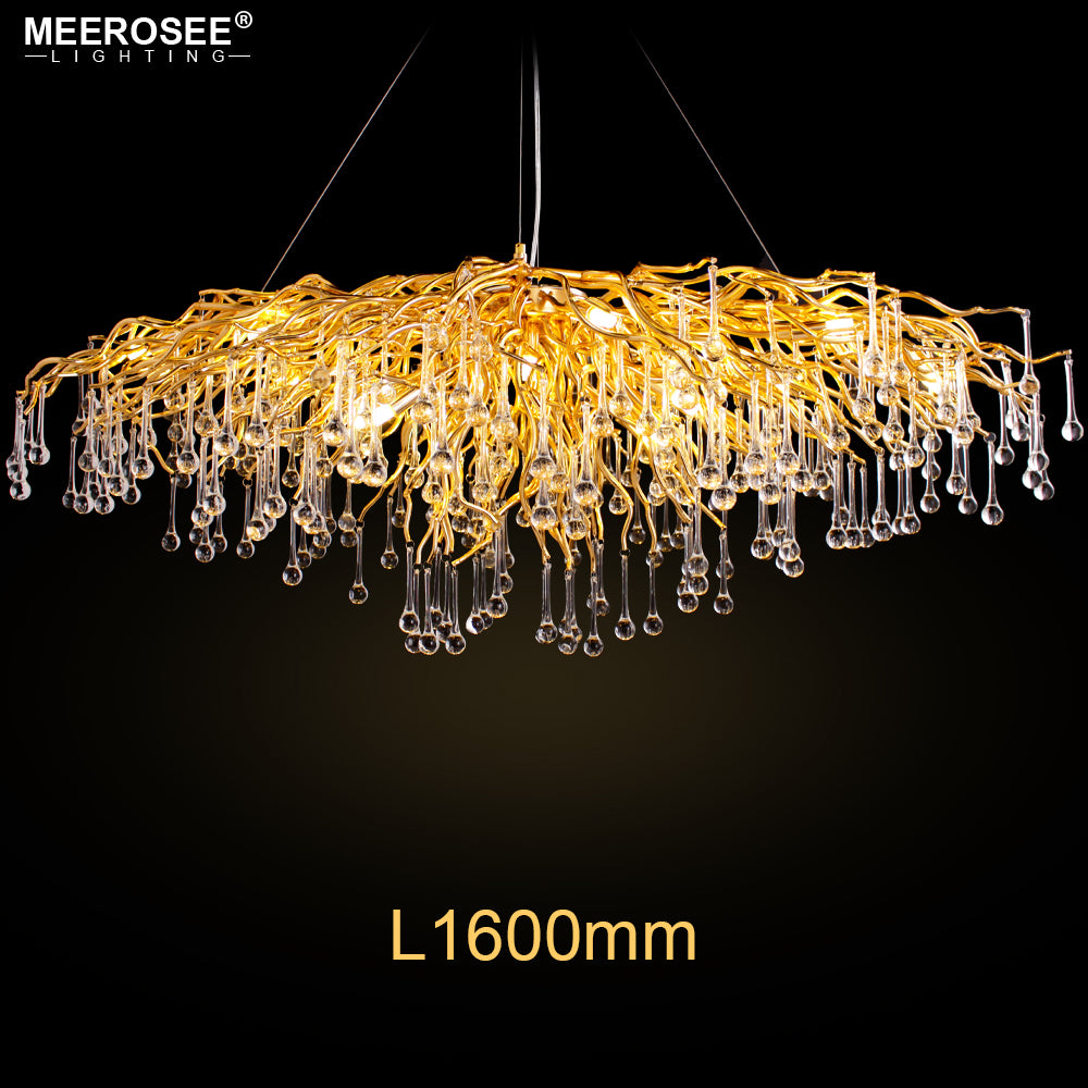 Luxurious Crystal Pendant Light Modern Popular Gold Color G9 Chandelier Light