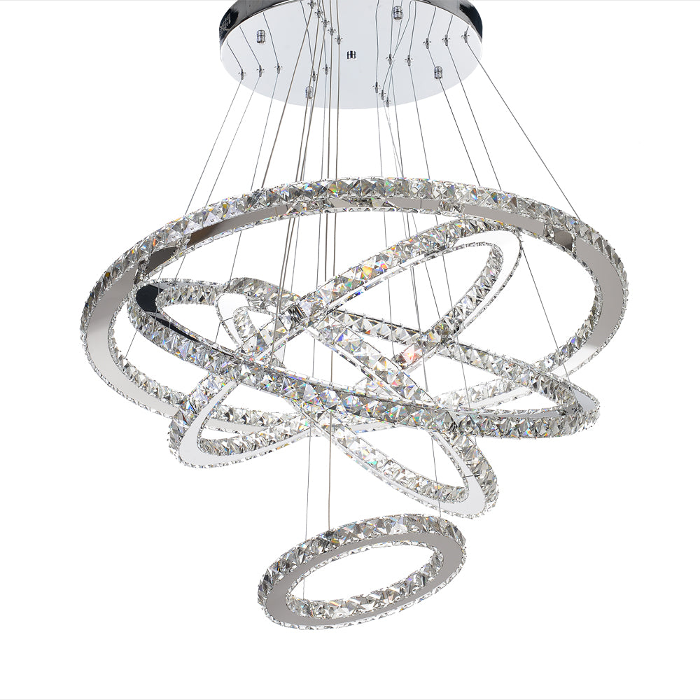 Meerosee Crystal Chandeliers Modern LED Ceiling Lights Fixtures Pendant Lighting