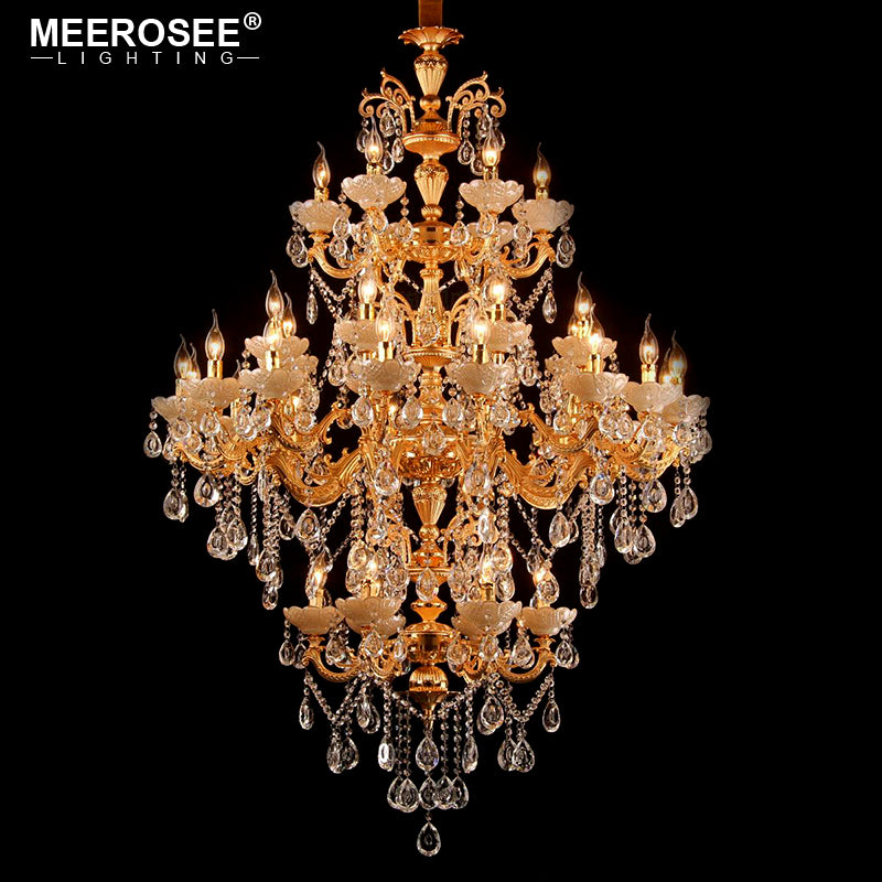 Modern Crystal Chandeliers Light Luxury Gold Pendant Lamps for Living Room Foyer