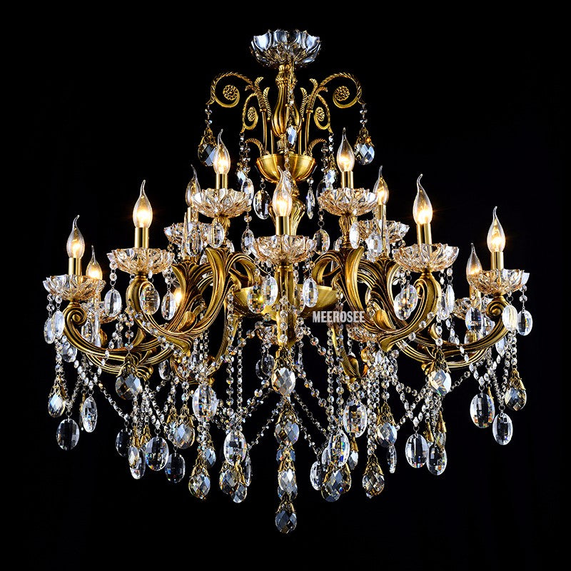 Meerosee Luxury Crystal Chandelier Light Fixture Modern Pendant Lamp