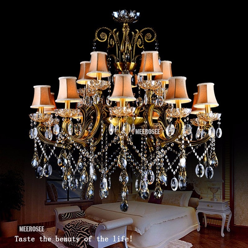 Meerosee Luxury Crystal Chandelier Light Fixture Modern Pendant Lamp