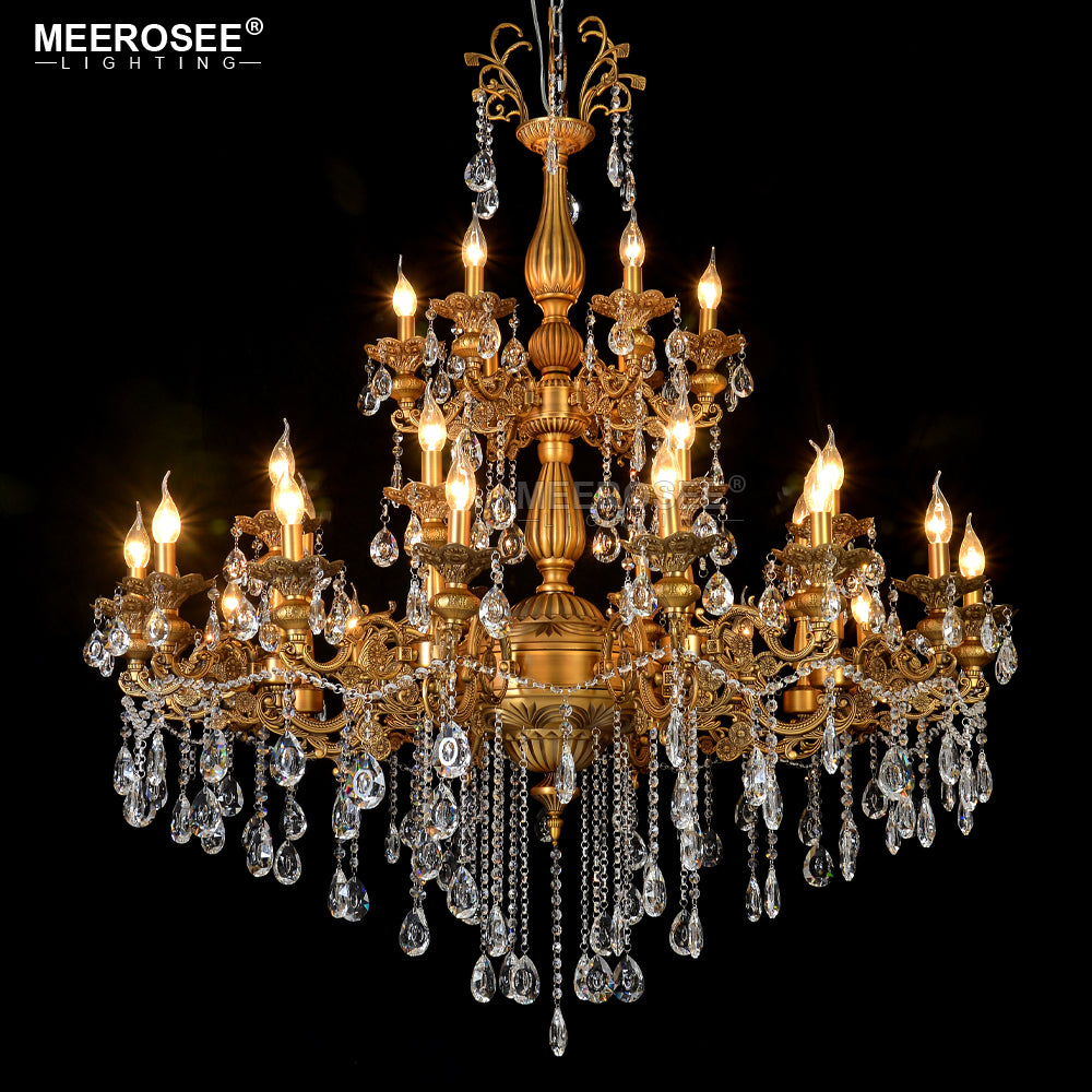 Meerosee Traditional Crystal Chandelier Light 30 Arms Living Room Hotel Home Lamp