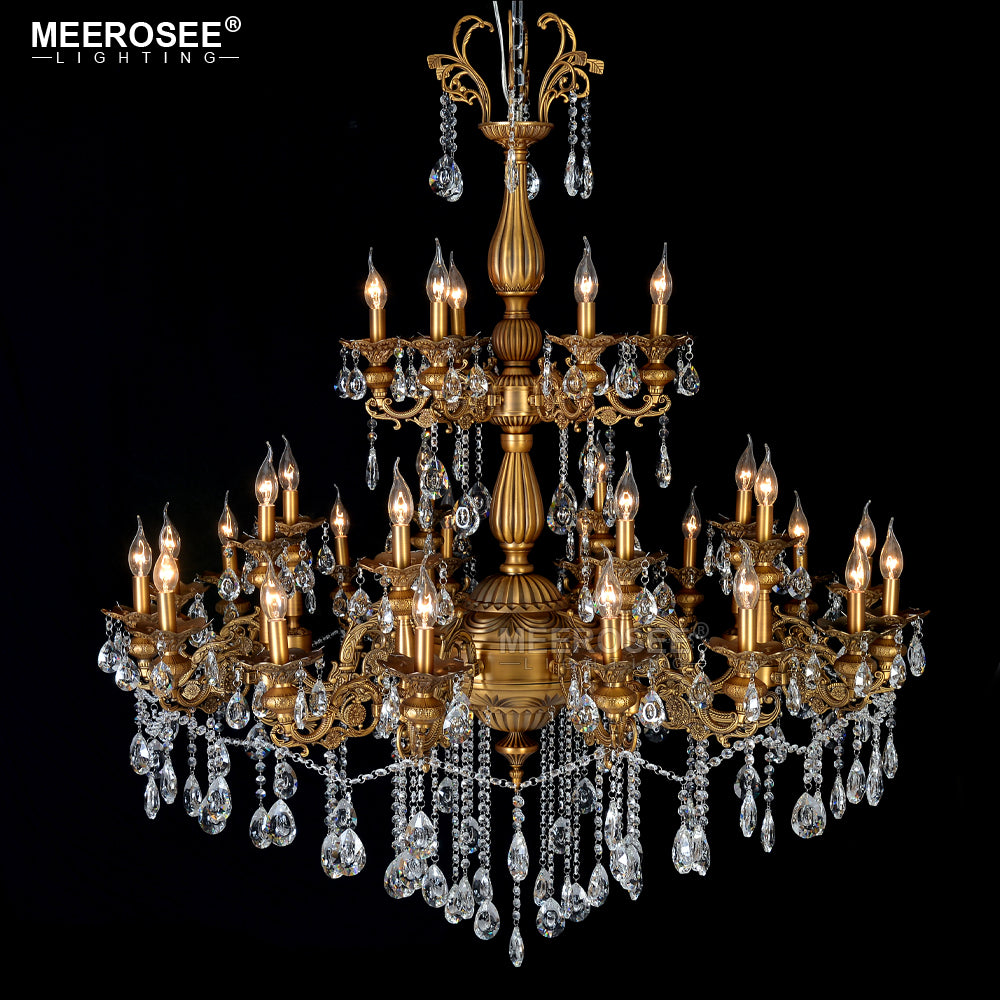 Meerosee Traditional Crystal Chandelier Light 30 Arms Living Room Hotel Home Lamp